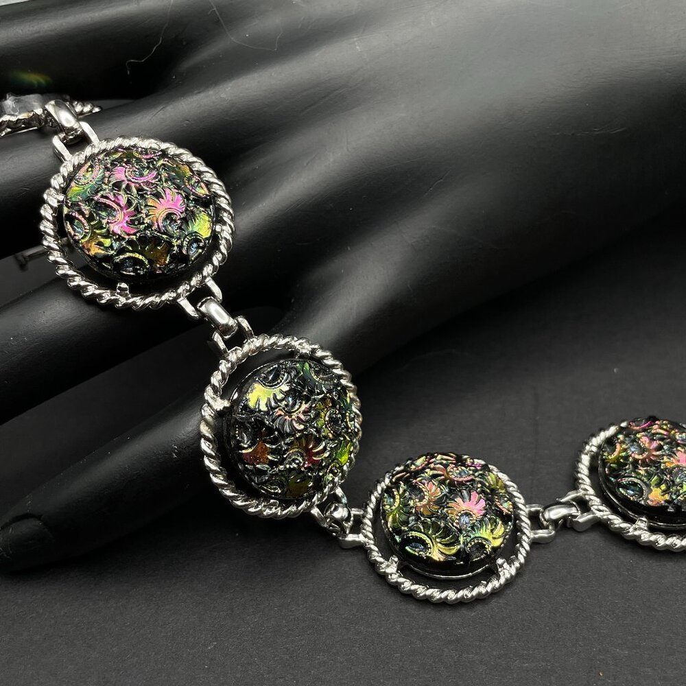 Vintage Sarah Coventry Northern Lights Bracelet Chunky Signed Designer Jewelry
